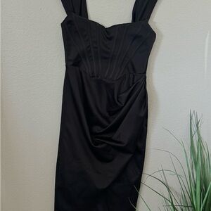 House of CB Strapless Black Dress